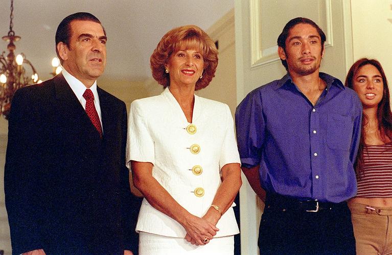 Marcelo Rios con il presidente cileno Eduardo Frei e la moglie nel 1998