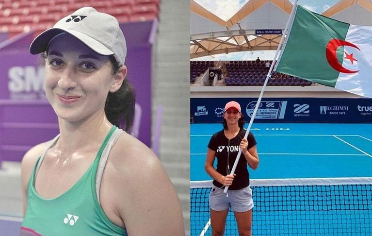 Ines Ibbou, 21 anni, con la bandiera algerina