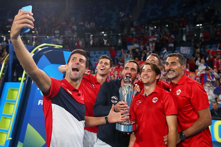 200321 La Serbia di Novak Djokovic ha conquistato la prima edizione dell'Atp Cup, una sorta di campionato mondiale a squadre organizzato dall'Atp in partnership con Tennis Australia