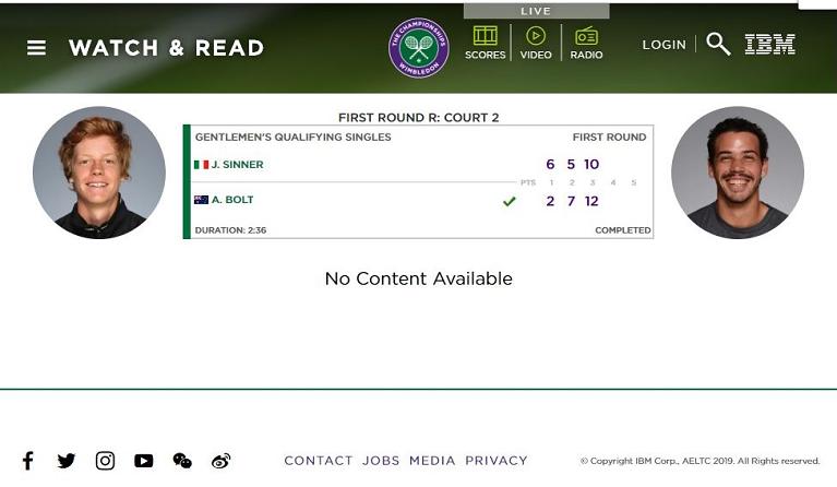 risultato sinner bolt wimbledon