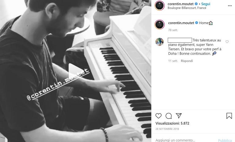 Corentin Moutet al pianoforte su Instagram