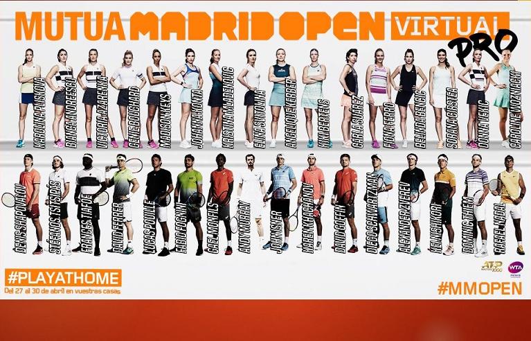 Tutti i partecipanti al Mutua Madrid Open Virtual Pro