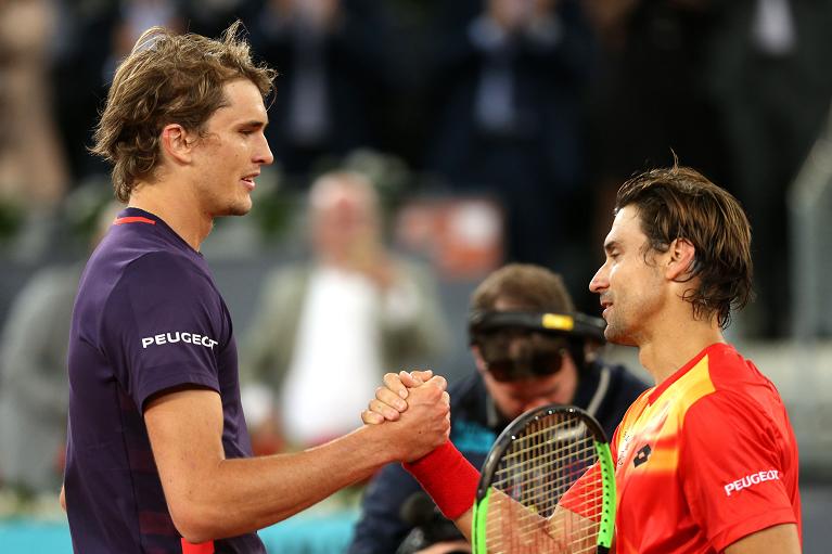 Alexander Zverev con David Ferrer nel 2019 a Madrid