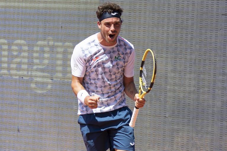 Tutta la gioia di Marco Cecchinato (foto Marta Magni/MEF Tennis Events)