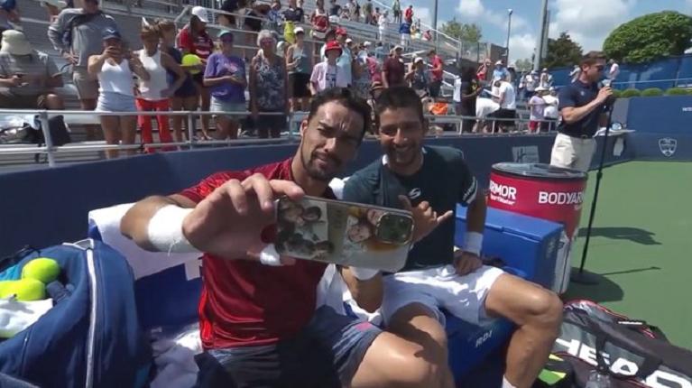 Fabio Fognini e Marcelo Arevalo selfie Cincinnati