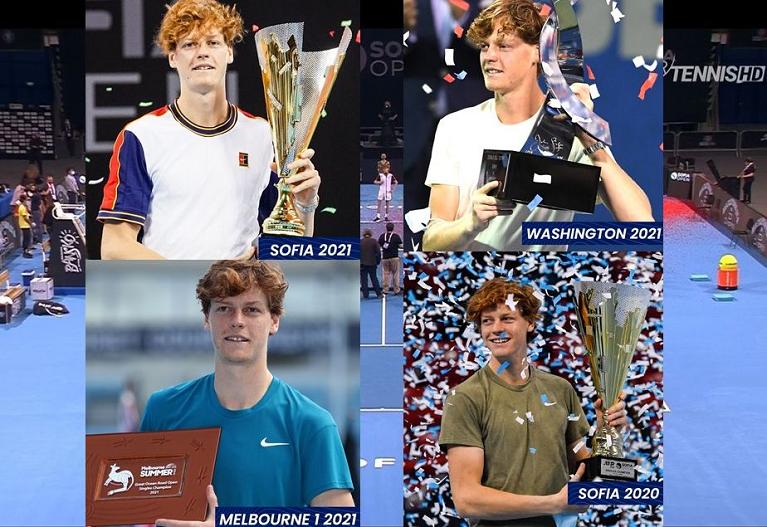 Quello conquistato a Sofia è il quarto titolo ATP per Jannik Sinner dopo quelli di Sofia 2020, Melbourne  e Washington 2021