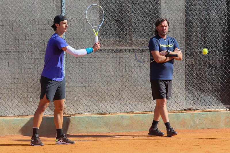 Lorenzo Musetti e coach Simone Tartarini (Foto Sposito)