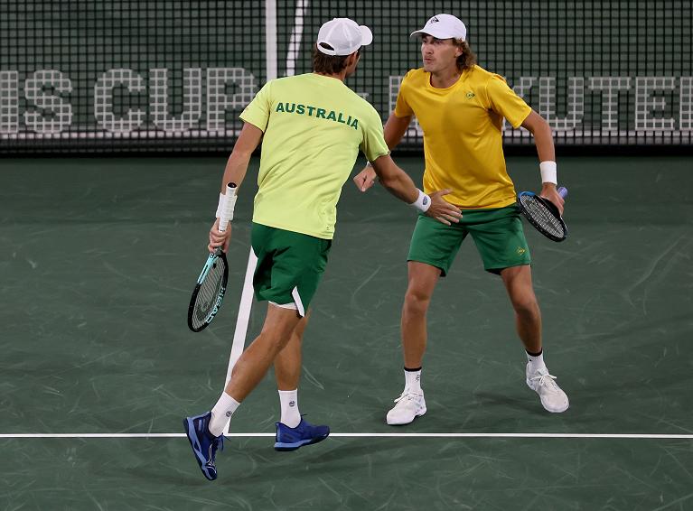Matthew Ebden e Max Purcell, campioni di doppio a Wimbledon, hanno lasciato ils egno anche in Coppa Davis (Foto Getty Images)