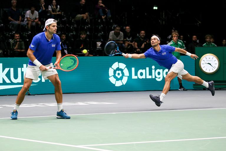 Simone Bolelli e Fabio Fognini in azione (foto Sposito)