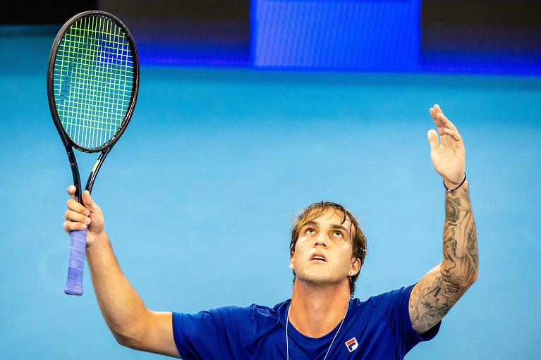 Felipe Meligeni Alves, vittorioso nel primo singolare contro la Norvegia (Foto Getty Images)