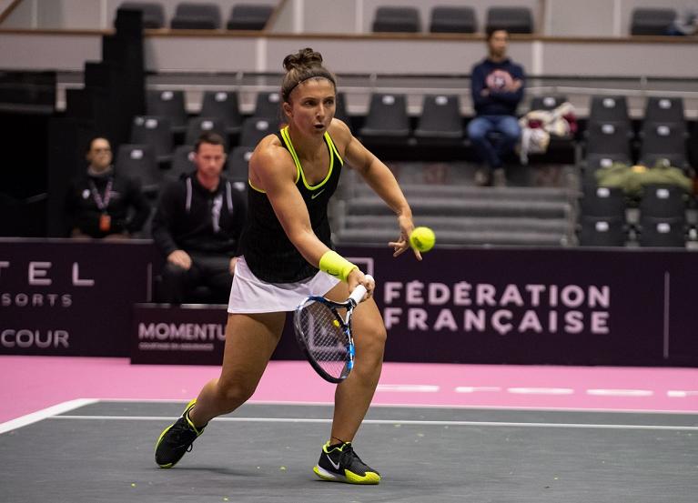 Sara Errani in azione (foto WTA Lione website)