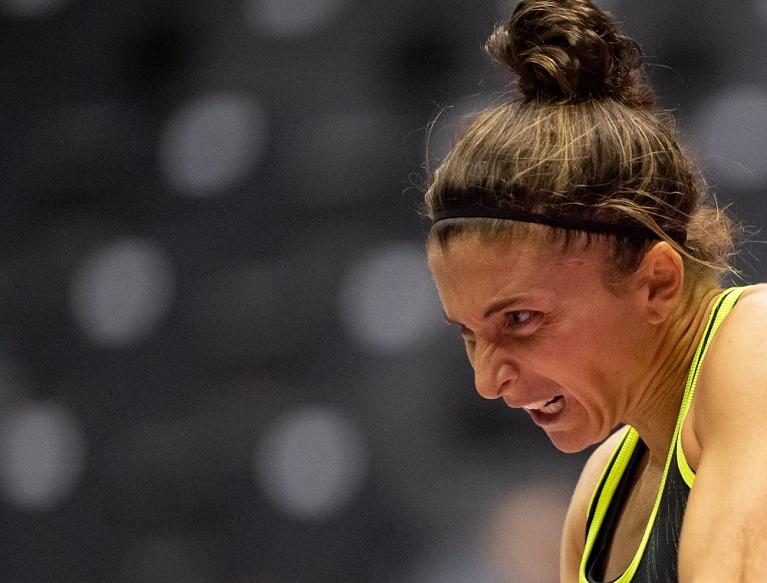 La grinta di Sara Errani (foto WTA Lione website)