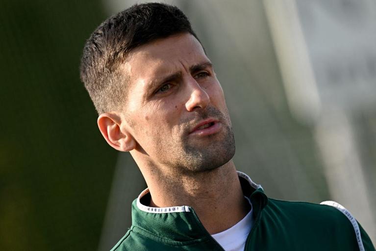 Un primo piano di Novak Djokovic (foto Getty Images)