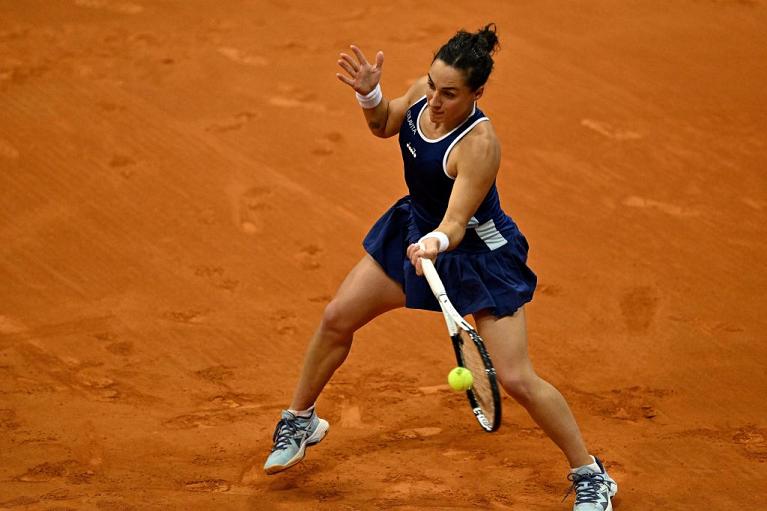 Martina Trevisan colpisce di diritto (foto Getty Images)
