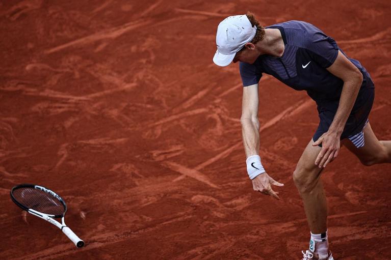 La rabbia di Jannik Sinner (foto Getty Images)