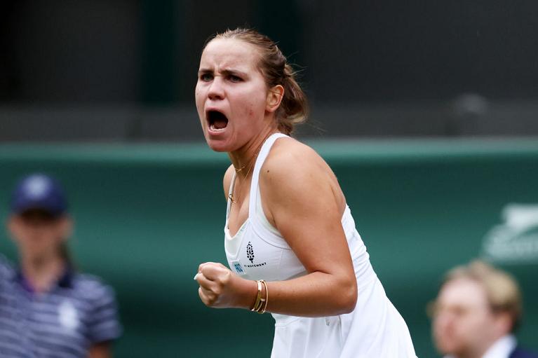 L'esultanza di Sofia Kenin a Wimbledon (Getty Images)