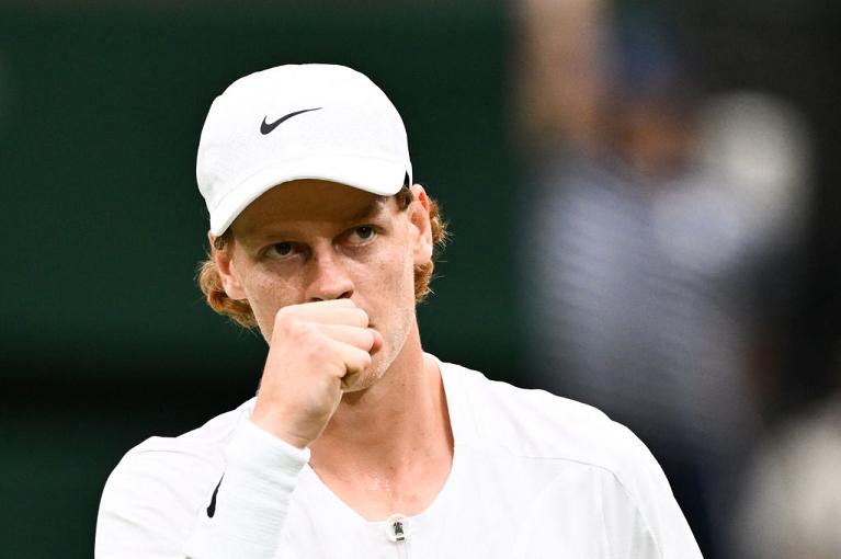Tutta la grinta di Jannik Sinner (foto Getty Images)