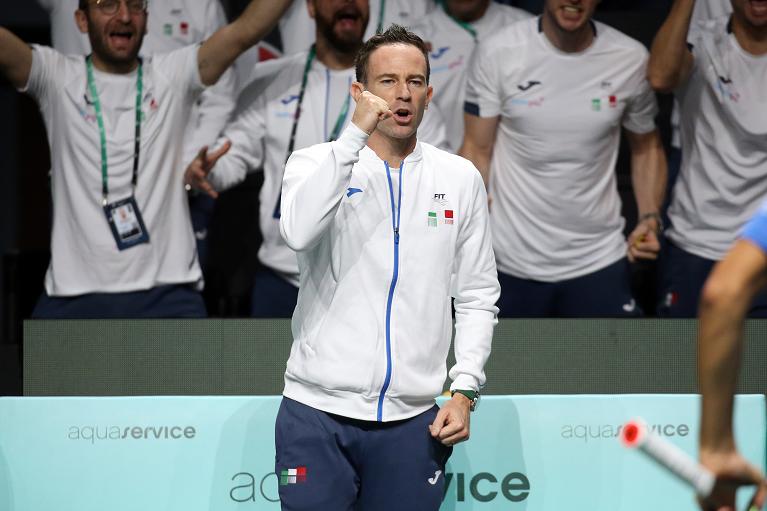 La grinta del capitano azzurro Filippo Volandri (foto Sposito)