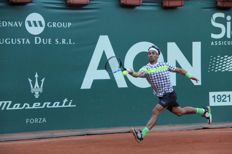 Fabio Fognini in azione