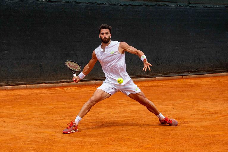 Andrea Pellegrino colpisce di diritto (foto Chapman/San Marino Open)