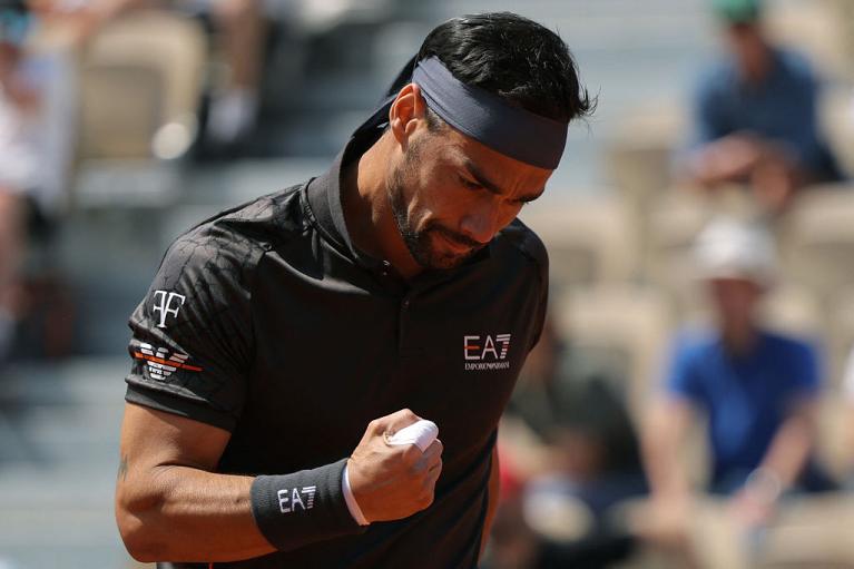 L'esultanza di Fabio Fognini (foto Getty Images)