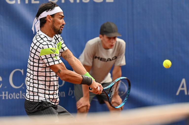 Fabio Fognini colpisce di rovescio