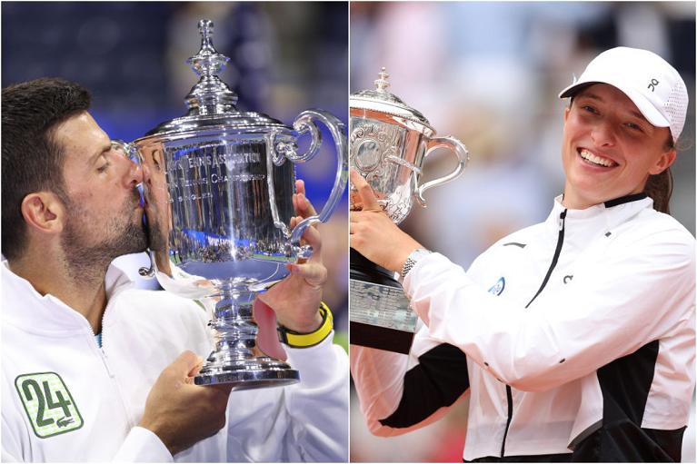 Novak Djokovic e Iga Swiatek (Getty Images)