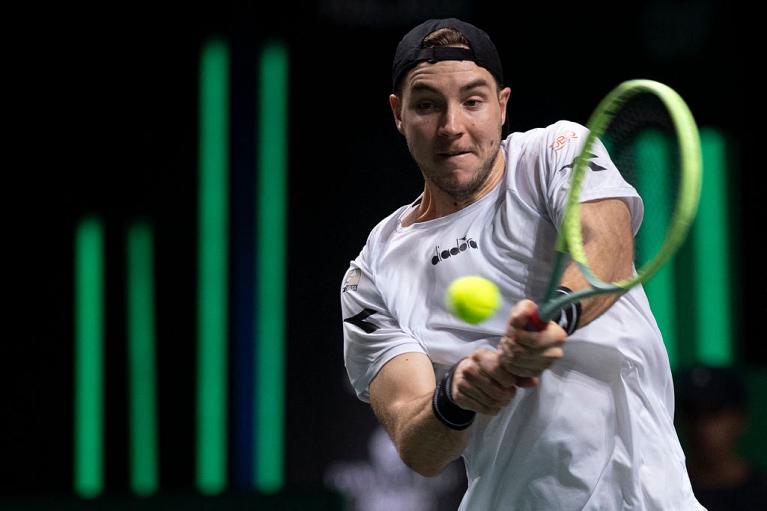 Il tedesco Struff in azione in Coppa Davis (Getty Images)