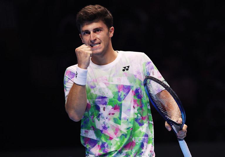 La grinta di Luca Nardi (foto Getty Images)