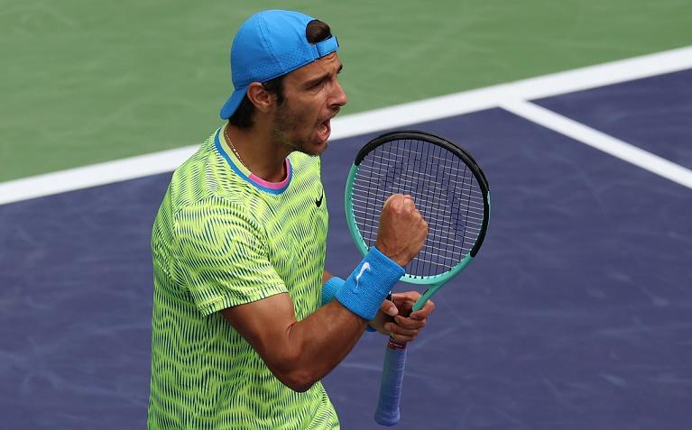 La grinta di Lorenzo Musetti ad Indian Wells (foto Getty Images)