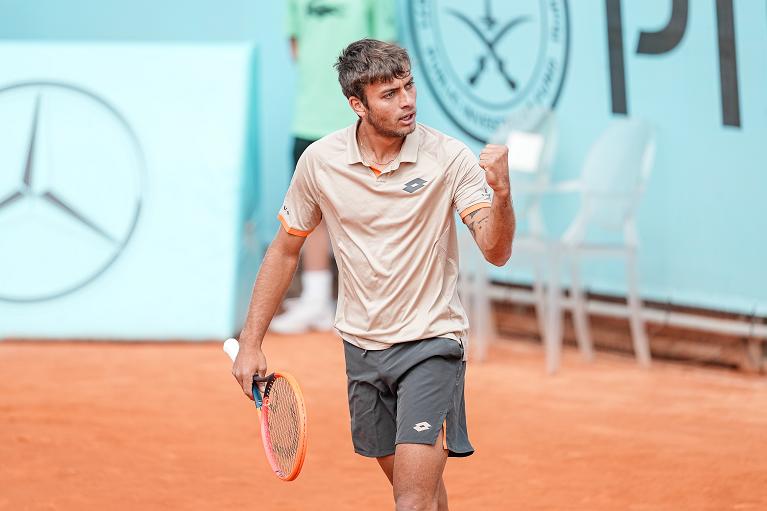 Un'esultanza di Flavio Cobolli al Mutua Madrid Open (Foto Grana/FITP)