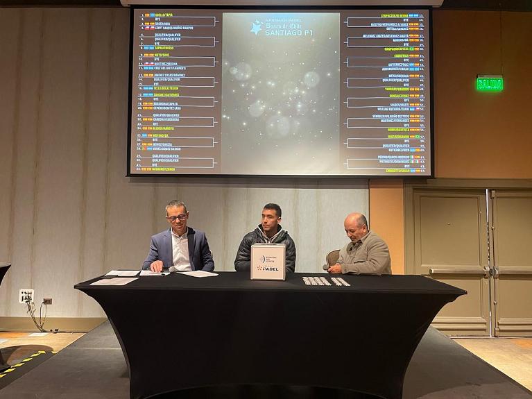 La cerimonia del sorteggio del Banco de Chile Santiago Premier Padel P1 (Foto Premier Padel)