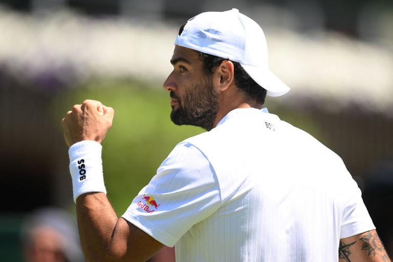 L'esultanza di Matteo Berrettini a Wimbledon (Getty Images)