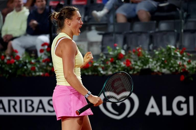 Tutta la grinta di Aryna Sabalenka (foto Sposito/FITP)