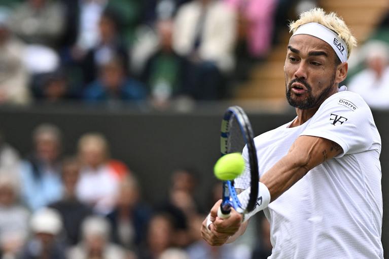 Fabio Fognini in azione a Wimbledon (Getty Images)