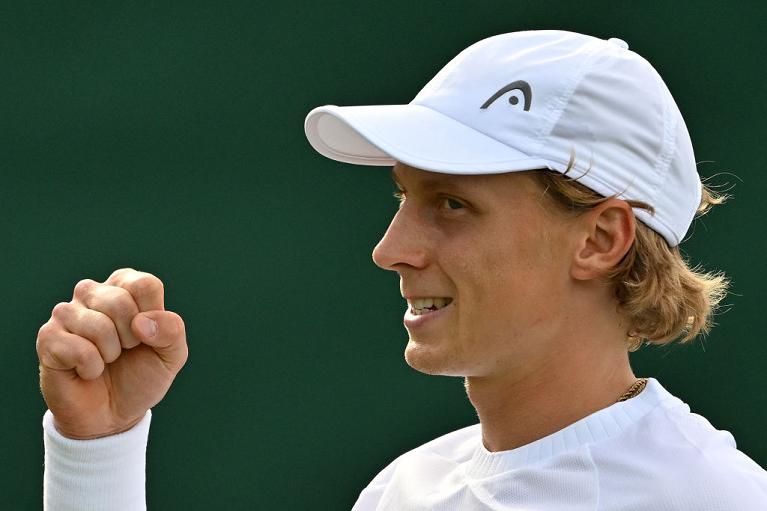 La gioia di Emil Ruusuvuori a Wimbledon (Getty Images)