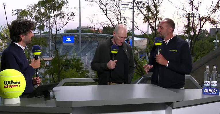 Brad Gilbert nello studio di SuperTennis durante lo US Open