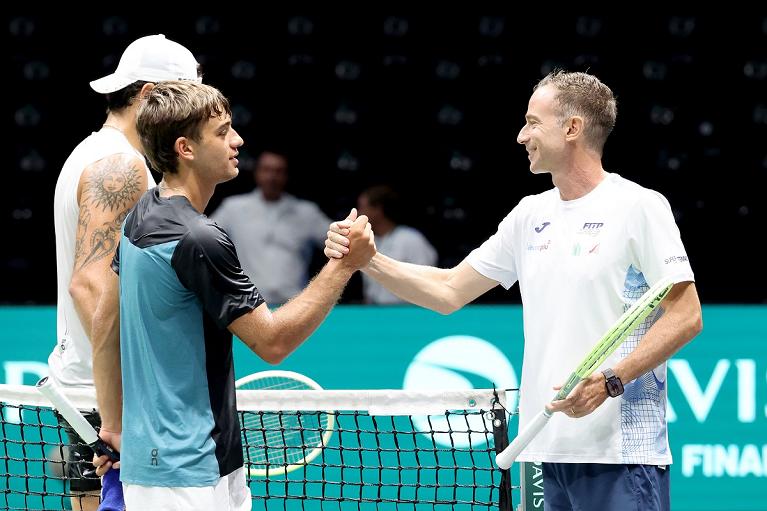 Matteo Berrettini, Flavio Cobolli e Filippo Volandri (foto Sposito/FITP)