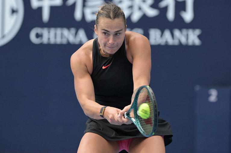 Aryna Sabalenka in azione a Pechino (Getty Images)