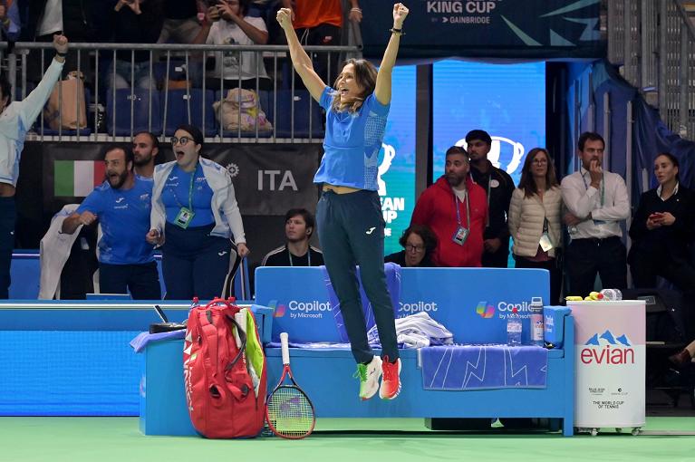 Il capitano delle azzurre Tathiana Garbin esulta (foto Fioriti/FTP)