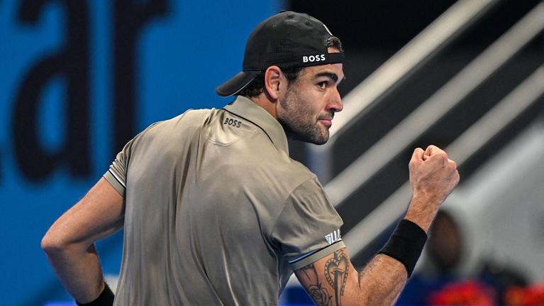 Matteo Berrettini esulta (foto X Eurosport)
