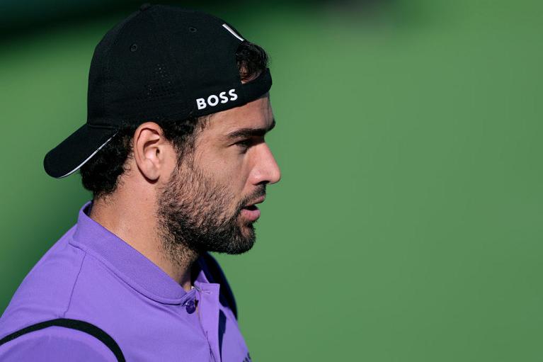 Un primo piano di Matteo Berrettini (Getty Images)