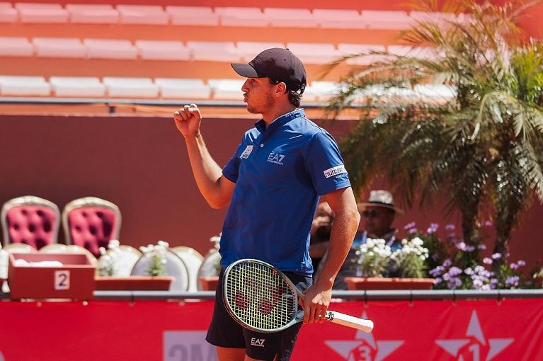 Luciano Darderi esulta (foto Facebook Grand Prix Hassan II)