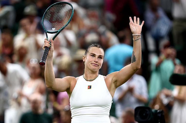 L'esultanza di Aryna Sabalenka (foto Getty Images)