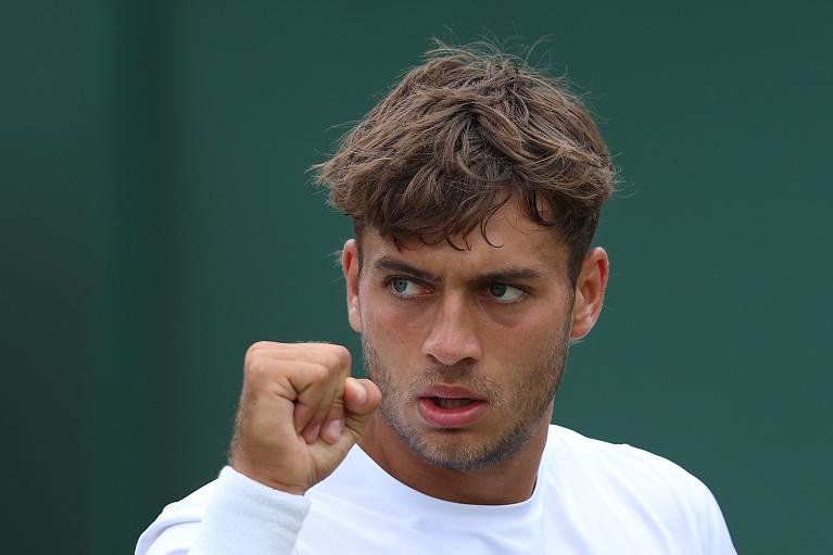 L'esultanza di Flavio Cobolli a Wimbledon (Getty Images)