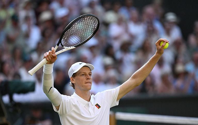 L'esultanza di Jannik Sinner (foto Getty Images)