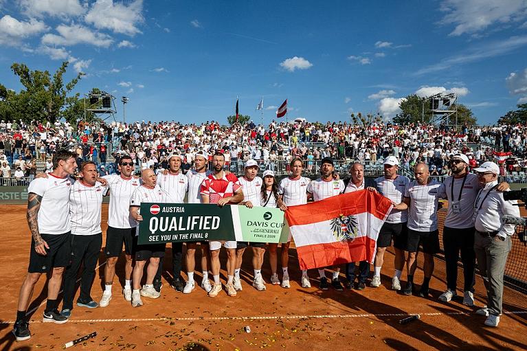 L'Austria festeggia la qualificazione alla Final 8 di Davis Cup by Generali 2026 (Getty Images)
