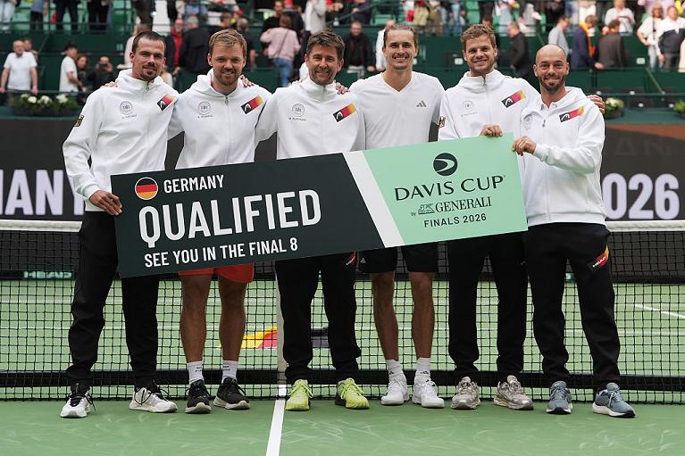 La Germania festeggia la qualificazione alla Final 8 di Davis Cup by Generali 2026 (Getty Images)
