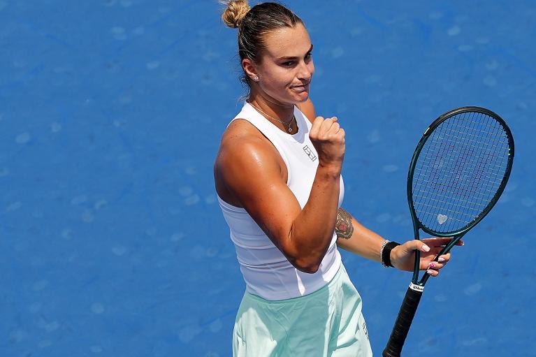 Un'esultanza di Aryna Sabalenka (foto Getty Images)