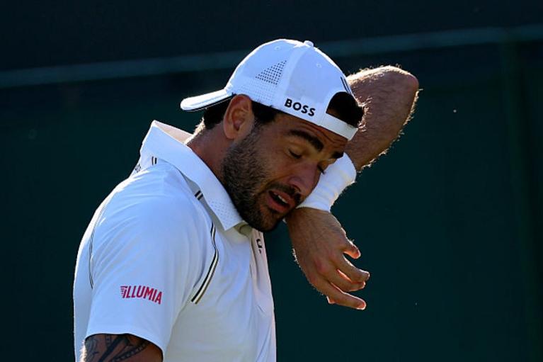 Il volto affaticato di Matteo Berrettini (Getty Images)